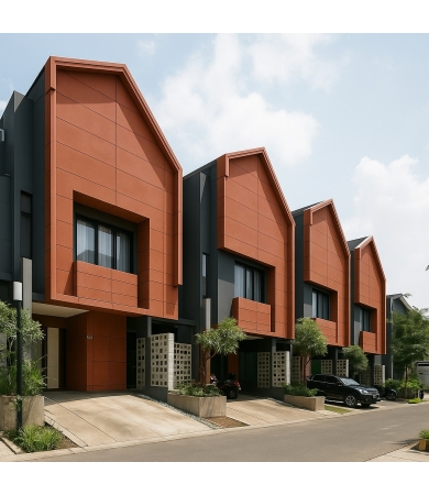 Šķiedrcementa plāksne ETERNIT TECTIVA TE40 8x1240x3070mm Terra red Nekalibrēta 3.721m2/gab.