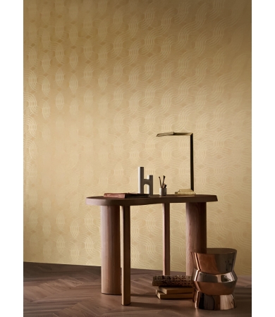 Tapetes CASAMANCE TEXTURES METALLIQUES AURARIA Blanc/Dore