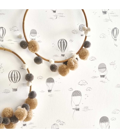 Tapetes CASADECO ONCE UPON A TIME 2 BALLOONS IN THE CLOUDS Anthracite