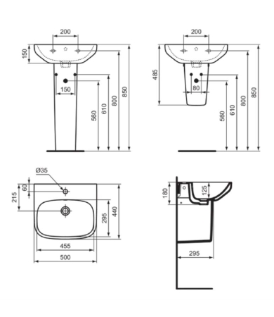 Izlietne IDEAL STANDARD I.LIFE A