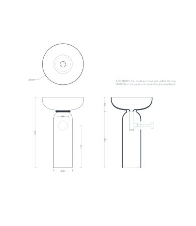 Kāja izlietnei ART CERAM JOLIE COLUMN Portoro Gold