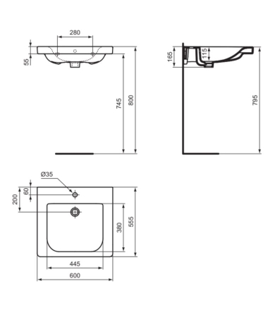 Izlietne IDEAL STANDARD CONNECT FREEDOM