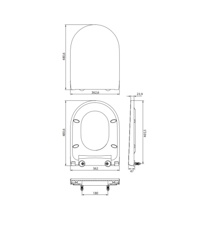 Klozetpoda vāks MEISSEN KERAMIK KONTRA Soft Close Slim