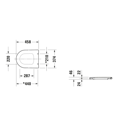 Klozetpoda vāks DURAVIT ME by STARCK