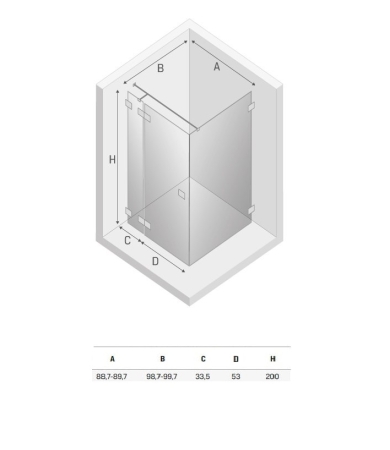 Dušas kabīne NEW TRENDY EVENTA 90x90x200