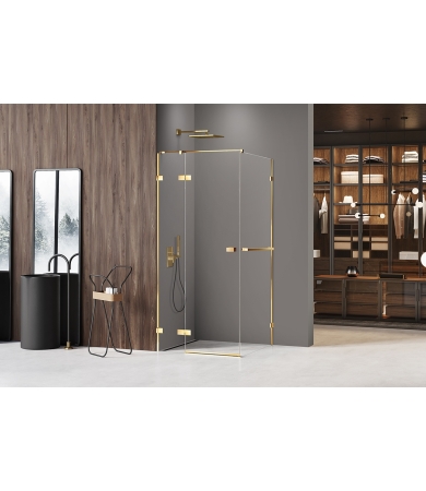 Dušas kabīne NEW TRENDY AVEXA 90x90xH200 Gold Shine