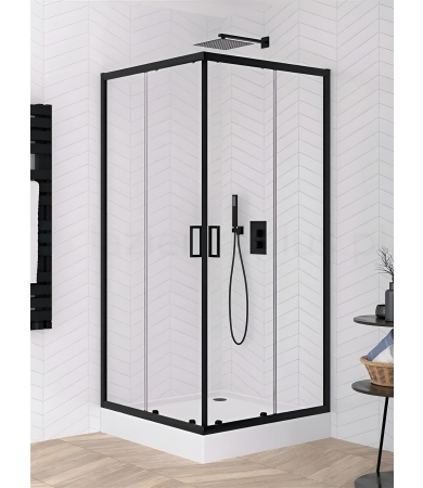 Dušas kabīne NEW TRENDY SUVIA BLACK 90x90x201 MARO