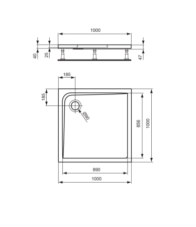 Dušas paliktnis IDEAL STANDARD ULTRA FLAT