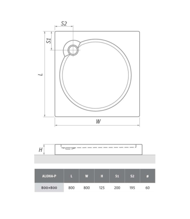 Dušas paliktnis ROTH ALOHA P