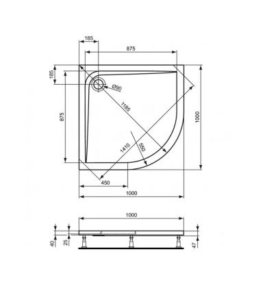 Dušas paliktnis IDEAL STANDARD ULTRA FLAT