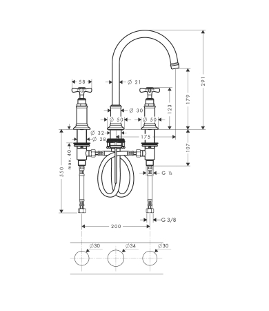 Jaucējkrāns AXOR MONTREUX