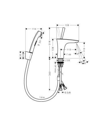 Jaucējkrāns HANSGROHE PURA VIDA BIDETTE