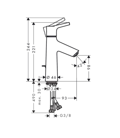 Jaucējkrāns HANSGROHE TALIS S 100