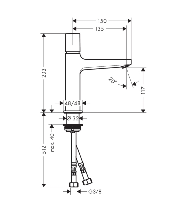 Jaucējkrāns HANSGROHE METROPOL MODERN 110
