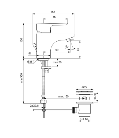 Jaucējkrāns IDEAL STANDARD CERAPLAN III