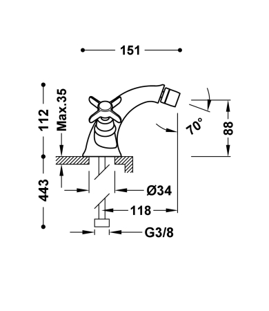 Jaucējkrāns TRES CLASIC