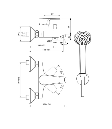 Dušas komplekts IDEAL STANDARD CERAFINE D