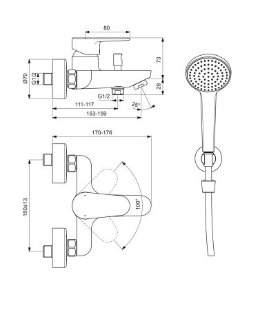Dušas komplekts IDEAL STANDARD CERAFINE O