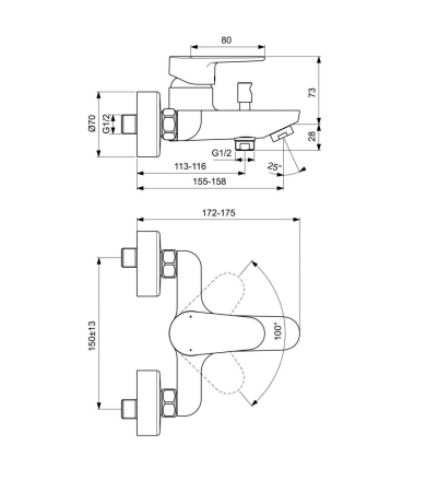 Jaucējkrāns IDEAL STANDARD CERAFINE O