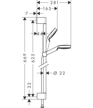 Dušas komplekts HANSGROHE CROMETTA