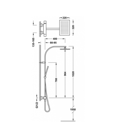Dušas sistēma TRES SLIM COLORS