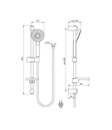 Dušas komplekts IDEAL STANDARD IDEALRAIN EVO ROUND