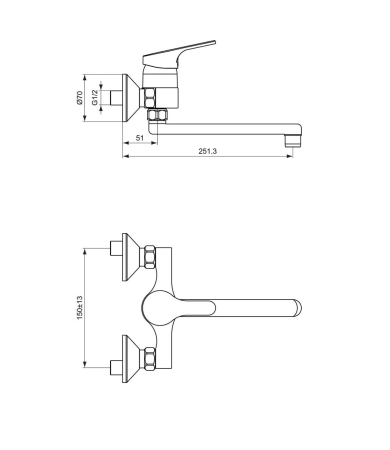 Jaucējkrāns IDEAL STANDARD SLIMLINE II