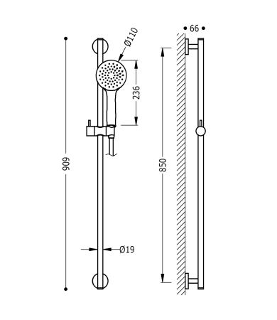 Dušas komplekts TRES SHOWER BAR
