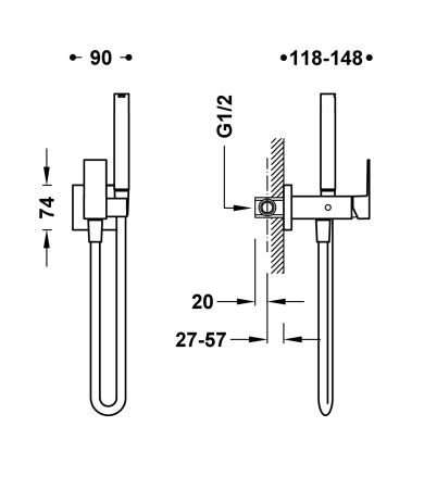 Higiēniska duša TRES CUADRO