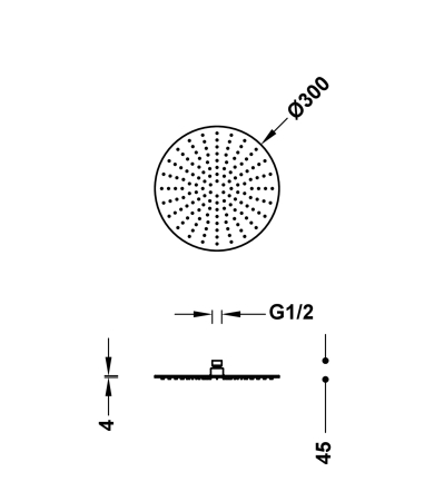 Dušas galva TRES STUDY Matt Gold 24k