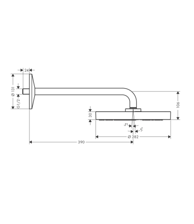Dušas galva AXOR ONE Brushed Bronze