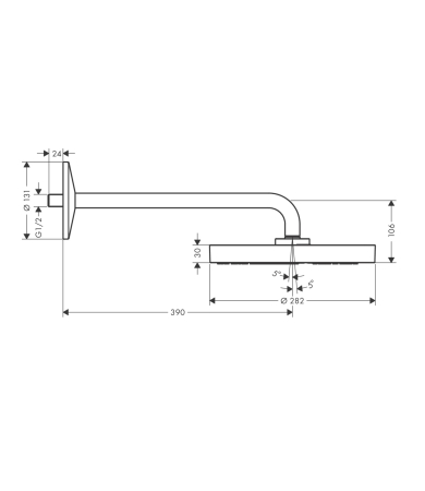Dušas galva AXOR ONE Brushed Nickel
