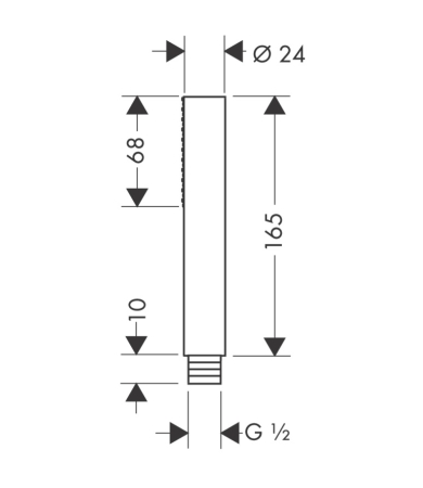 Rokas duša AXOR STARCK Brushed Nickel 1jet