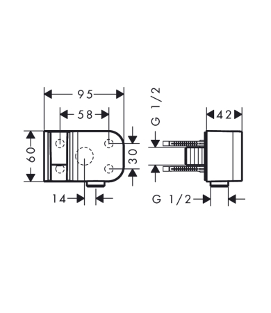 Dusas izvads AXOR ONE Brushed Nickel