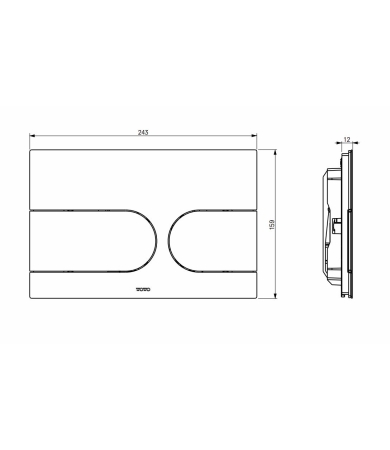 Spiedpoga skalojamai kastei TOTO PUSH PLATE Stainless steel Brushed