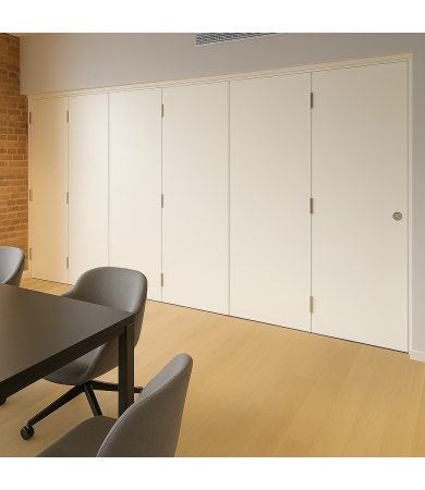 Bīdāmā siena salokama SWG SWG 120 42 dB LaminateOak/Ral9010 L=5515mm,H=3500mm,B=65mm 3.5+3.5sekcx781mm FSB rokturis