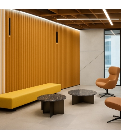 Akustiskais panelis SLALOM MILLERIGHE ECOFELTMustard 54 Sagriezts pēc projekt.izmēriem