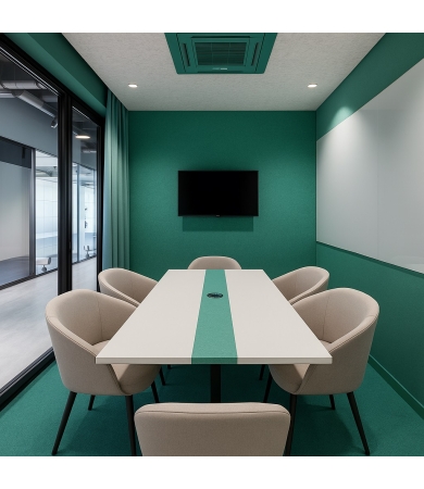 Akustikais segums SLALOM PETFELT Water green 2 4.5mm Pašlīmējošs ruļļa platums 143cm