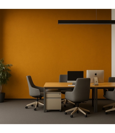 Akustikais segums SLALOM ECOFELT Mustard 54 4.5mm Pašlīmējošs ruļļa platums 143cm