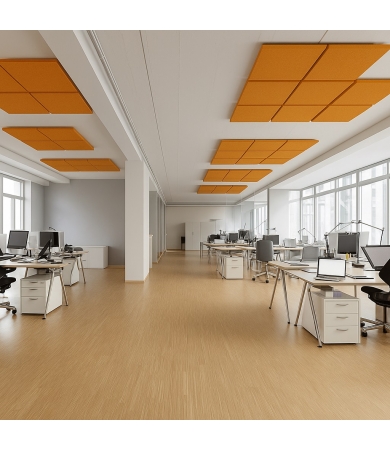 Akustiskais panelis SLALOM T FRAME TAILOR MADE CEILING TREVIRA CS Carrot 66