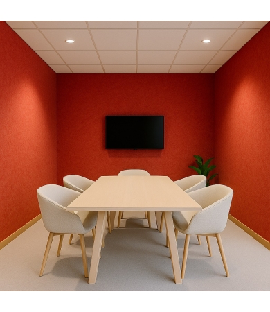 Akustiskais audums SLALOM ECOFELT 971 Orange 4.5mm 1.5m ar līmlenti