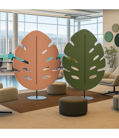 Akustiskais elements SLALOM DAPHNE CALADIUM XL Quartz Rose 940 Ecofelt+Jungle Green 31 Petfelt 80x180cm