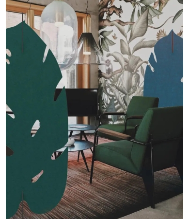 Akustiskais elements SLALOM DAPHNE CALADIUM XL Quartz Rose 940 Ecofelt+Jungle Green 31 Petfelt 80x180cm