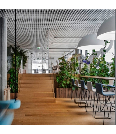 Režģveida griesti CBI OPEN CELL Base9 H=40mm RAL9006 Alu 0.5 Silver šūnas izm. 100x100mm Pateriņš 20lm/m2