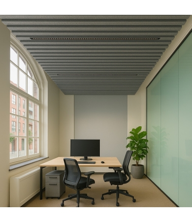 Piekaramie griesti HUNTER DOUGLAS HEARTFELT GROOVE 7597 Middle Grey