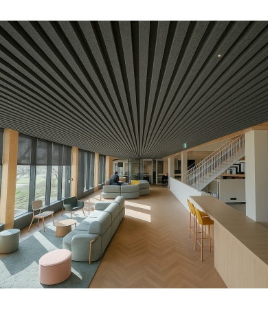 Piekaramie griesti HUNTER DOUGLAS HEARTFELT MULTIPANEL 30HL60mm Dark Grey 6x4000mm 20m/m2