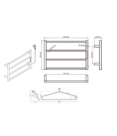 Dvieļu žāvētājs  BEMETA 63W