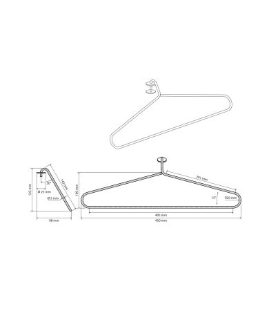Piekaramais BEMETA TOWEL RAILS Matt Graphite
