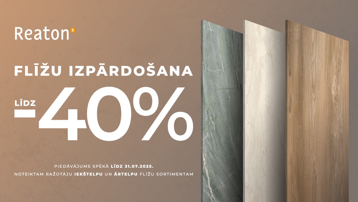 Flīžu izpārdošanas piedāvājuma sortiments