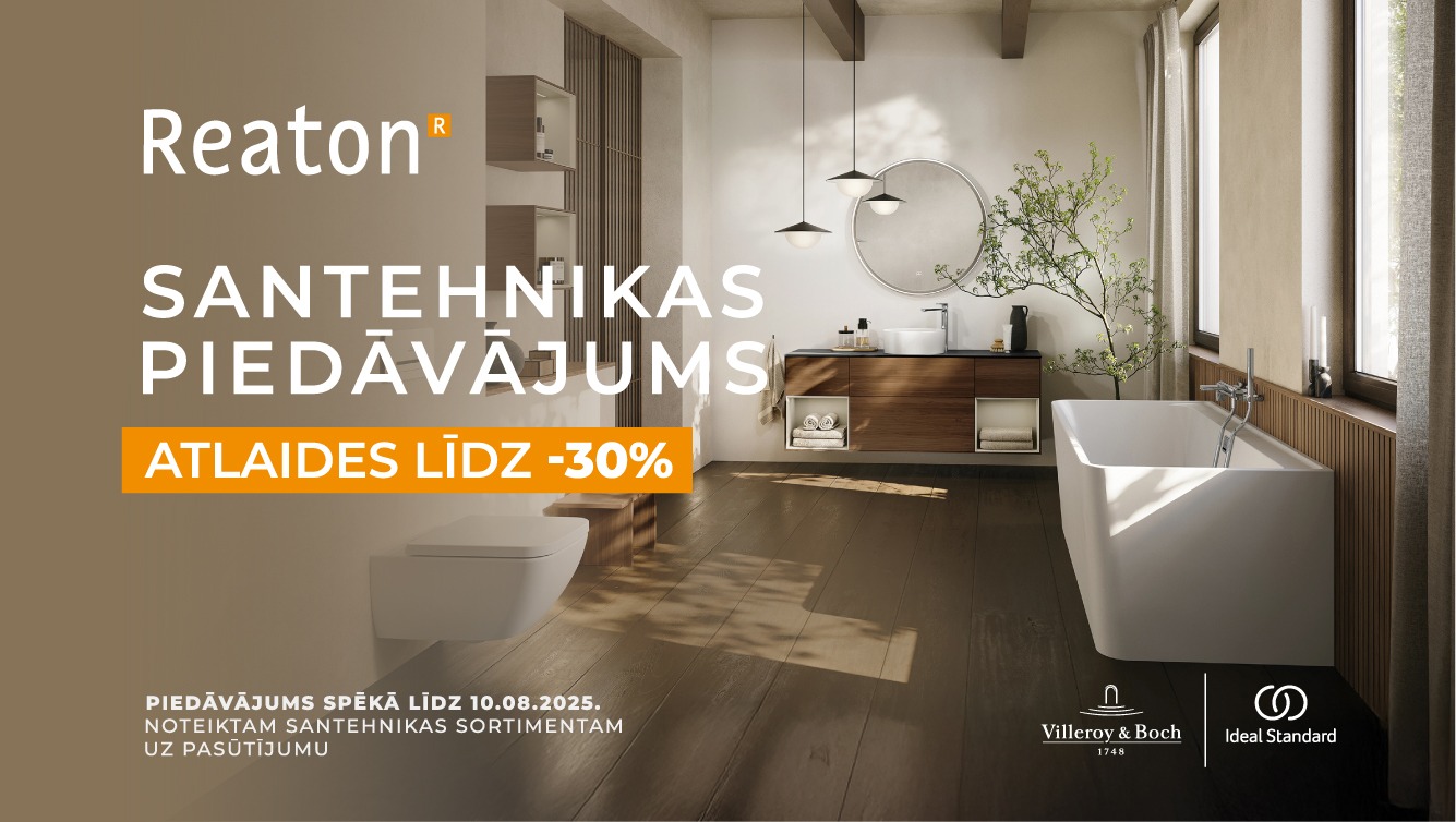 Santehnikas piedāvājums Reaton: atlaides līdz -30%